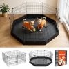 Dog Playpen 24 Inch 8 Panels Heavy Duty Exercise Pen with Bottom Pad, Indoor Foldable Metal Pet Fence with Door, Puppy Crate Kennel, Pet Playpen for