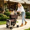 Double Pet Stroller for Small Medium Dogs Cats, 3-in-1 Convertible Carrier Tote, Foldable Frame Shockproof Wheels with Brake System & Fixed Safety Le