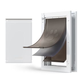 Pet Door, Large, with Three Magnetic Flaps and Metal Frame, Strong and Weatherproof Dog Door for Interior and Exterior Doors, Easy to Install, Easy I
