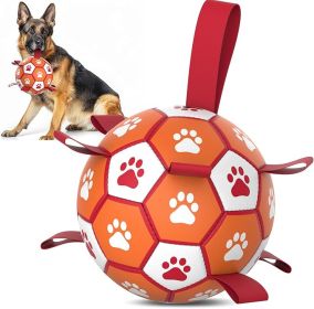 Diman Dog Soccer Balls Toys: Dog Balls with Straps for Indoor Outdoor Play, Pet Toys Balls for Small Medium, Doggie Birthday Gift, Interactive Pet To