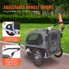 Dog Bike Trailer, Supports up to 88 lbs, 2-in-1 Pet Stroller Cart Bicycle Carrier, Easy Folding Cart Frame with Quick Release Wheels, Universal Bicyc