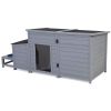 Pine Wood Pet House, 58.9"L x 25.2"W x 28.5"H, Grey