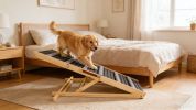 2026 Upgraded Dog Ramp for Couch, Small Dog Ramp for Sofa, 6 Adjustable Height from 14'' to 25", Portable Stable Pet Steps with Non-Slip Pad, Pet Ram