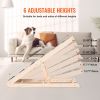 Dog Ramp, Folding Pet Ramp for Bed, Adjustable Dog Ramp for Small, Large, Old Dogs & Cats, Wooden Pet Ramp with 41.3" Long Ramp, Adjustable from 13.7
