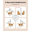 Cat Door for Window, Adjustable to Fit Window Width 23"-28", 4 Secure Lock Modes, Aluminum Frame and High-Transparency Glass, Magnetic Closure, Weath
