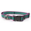 Waterproof Stain-Resistant Dog Collar, Green & Pink Color Block Pet Neck Strap, Adjustable Quick-Release Buckle, Comfortable No Choking, Traction Col